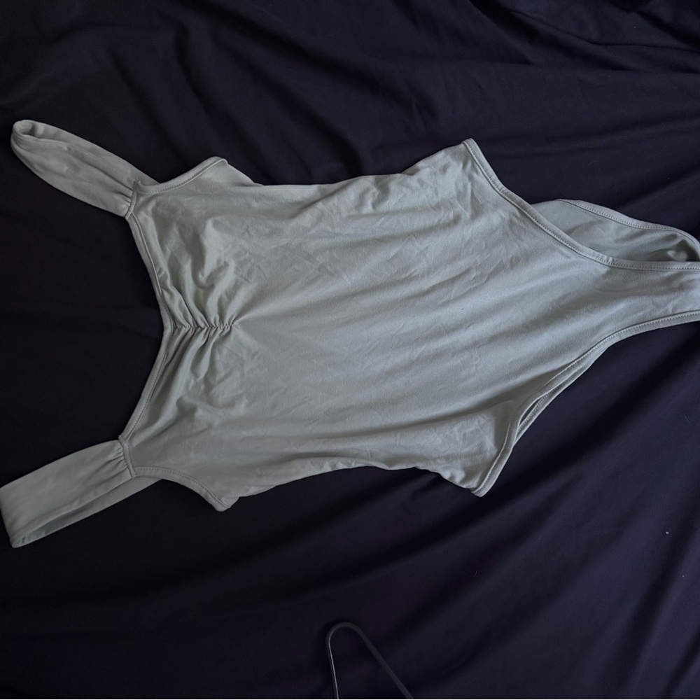 Sleek Gray/Green Bodysuit